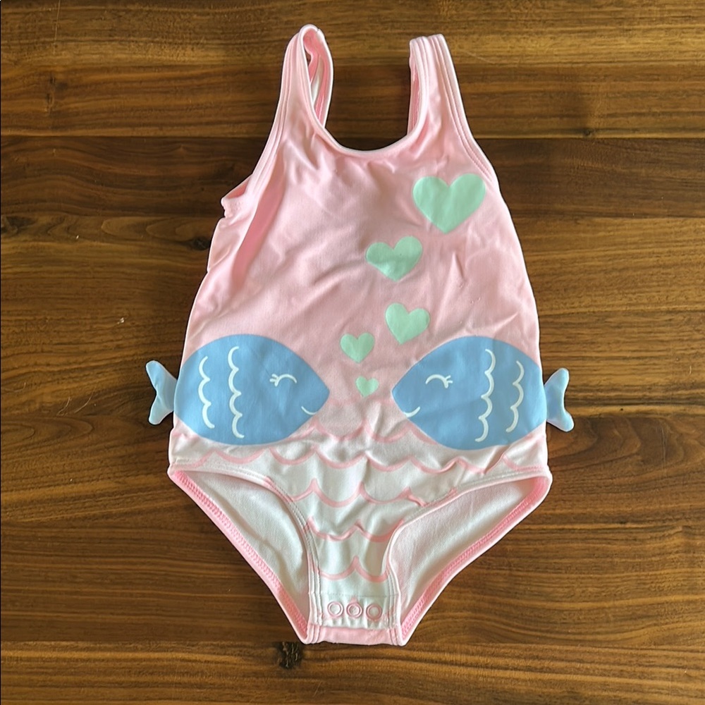 Carter's Pink Fish One Piece Baby Swimsuit